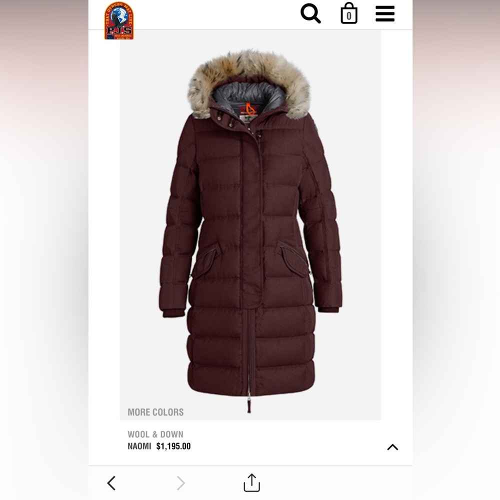 Parajumpers Naomi Down Puffer Coat with Genuine Fur Hood